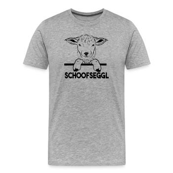 Schwäbisch Schoofseggl Schwaben - Männer Premium Bio T-Shirt - Grau meliert - Vorne - Damien (186cm)
