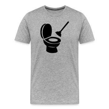 Toilette mit Entblocker - Männer Premium Bio T-Shirt - Grau meliert - Vorne - Damien (186cm)