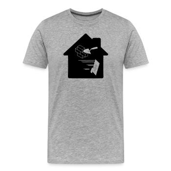 Bricklayer plasterer company logo - Men's Premium Organic T-Shirt - heather grey - Front - Damien (186cm)