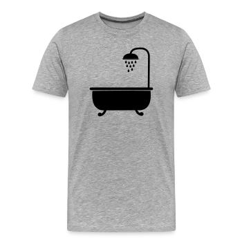 Bath with shower sanitary facilities - Men's Premium Organic T-Shirt - heather grey - Front - Damien (186cm)