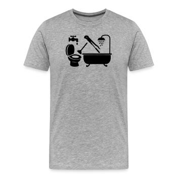 Logo plumber company - Men's Premium Organic T-Shirt - heather grey - Front - Damien (186cm)