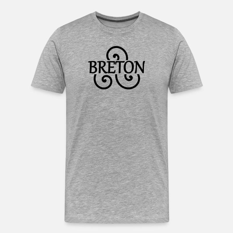 Bretonisch (schwarz) - Männer Premium Bio T-Shirt - Grau meliert