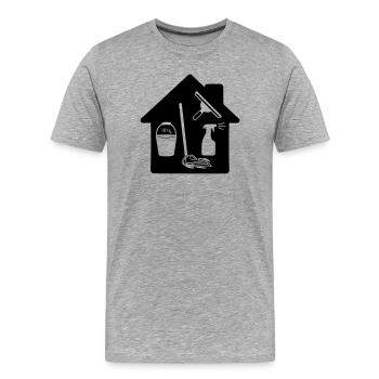 Logo schoomaker with tools in cottage - Men's Premium Organic T-Shirt - heather grey - Front - Damien (186cm)