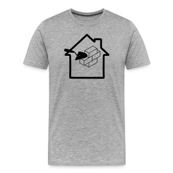 House mason - Men's Premium Organic T-Shirt - heather grey - Front - Damien (186cm)