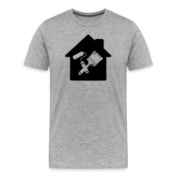 Malerrolle und Pinsel - Männer Premium Bio T-Shirt - Grau meliert - Vorne - Damien (186cm)