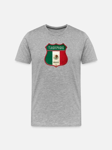 Tlaquepaque Mexico crest design - Men's Premium Organic T-Shirt - heather grey