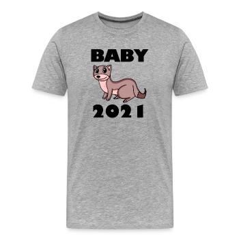 Baby 2021 - Männer Premium Bio T-Shirt - Grau meliert - Vorne - Damien (186cm)