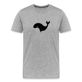 Happy Whale - T-shirt bio Premium Homme - gris chiné - Devant - Damien (186cm)