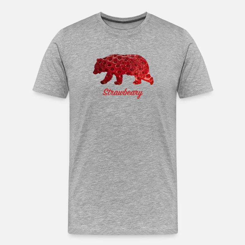 Strawbeary - Männer Premium Bio T-Shirt - Grau meliert