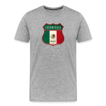 Écusson Cuernavaca Mexico - T-shirt bio Premium Homme - gris chiné - Devant - Damien (186cm)