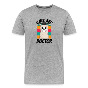 Promotion Doktorarbeit Doktortitel - Männer Premium Bio T-Shirt - Grau meliert - Vorne - Damien (186cm)