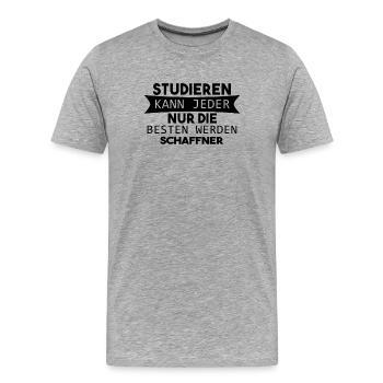 Schaffner Geschenk - Männer Premium Bio T-Shirt - Grau meliert - Vorne - Damien (186cm)