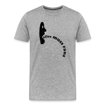 Alles muss raus - T-Shirt - Männer Premium Bio T-Shirt - Grau meliert - Vorne - Damien (186cm)