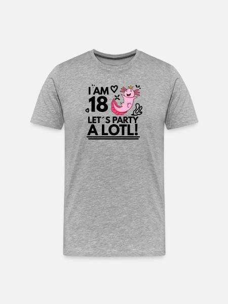 18th birthday Axolotl I'm 18 - Men's Premium Organic T-Shirt - heather grey