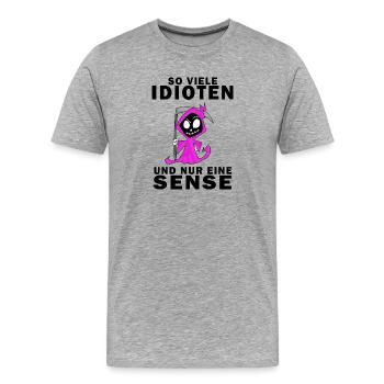 Sensenmann Damen Sarkastisch Provokation - Männer Premium Bio T-Shirt - Grau meliert - Vorne - Damien (186cm)