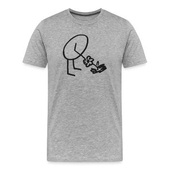 Sensibel mit allen Sinnen wahrnehmen - Männer Premium Bio T-Shirt - Grau meliert - Vorne - Damien (186cm)