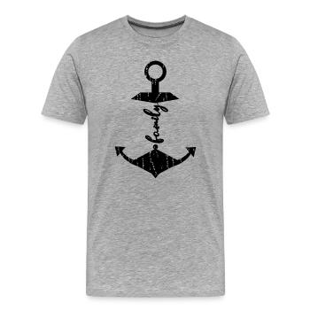 Familles Anker - T-shirt bio Premium Homme - gris chiné - Devant - Damien (186cm)