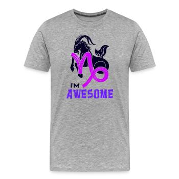 Steinbock Astrologie Horoskop Tierkreis Statement - Männer Premium Bio T-Shirt - Grau meliert - Vorne - Damien (186cm)
