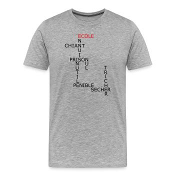 Mots fléchés - T-shirt bio Premium Homme - gris chiné - Devant - Damien (186cm)