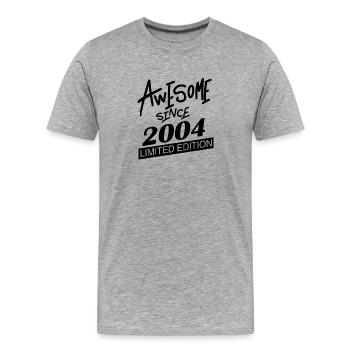 2004 - Jahrgang 2004 - Fantastisch seit 2004 - Männer Premium Bio T-Shirt - Grau meliert - Vorne - Damien (186cm)