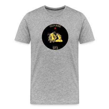 Guyana - Men's Premium Organic T-Shirt - heather grey - Front - Damien (186cm)