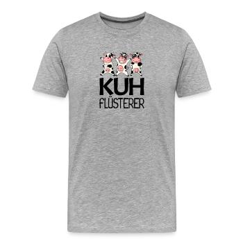Kuh Kühe - Männer Premium Bio T-Shirt - Grau meliert - Vorne - Damien (186cm)