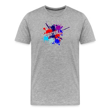 Texte de paintball découpé - T-shirt bio Premium Homme - gris chiné - Devant - Damien (186cm)