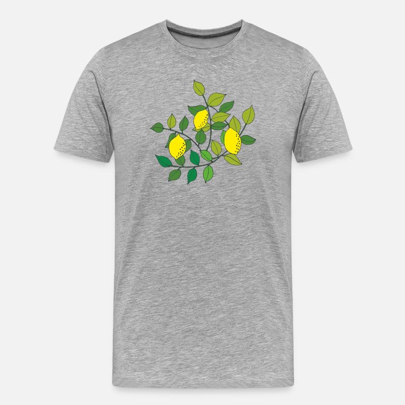 zitronen baum - Männer Premium Bio T-Shirt - Grau meliert