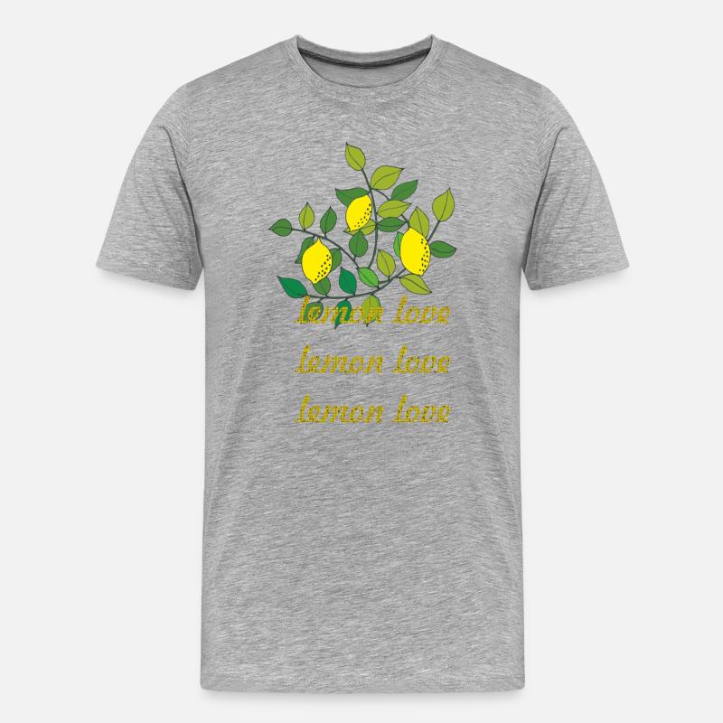 lemon love - Männer Premium Bio T-Shirt - Grau meliert