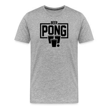 Beer Pong Frame - Männer Premium Bio T-Shirt - Grau meliert - Vorne - Damien (186cm)