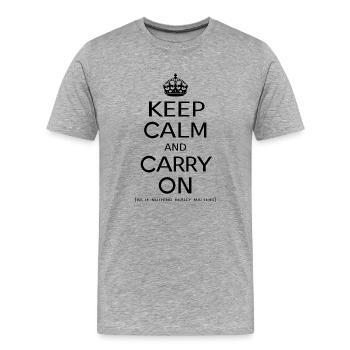 Keep calm [noir] - T-shirt bio Premium Homme - gris chiné - Devant - Damien (186cm)