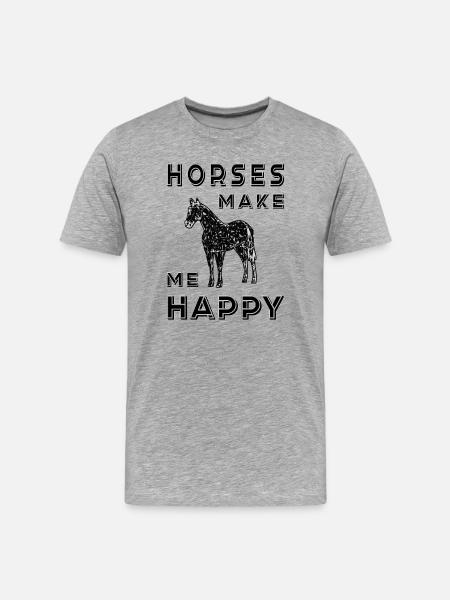Horses Horse Love, I Love Horses Pony - Men's Premium Organic T-Shirt - heather grey