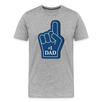 Dad #1 Design - Männer Premium Bio T-Shirt - Grau meliert - Vorne - Damien (186cm)
