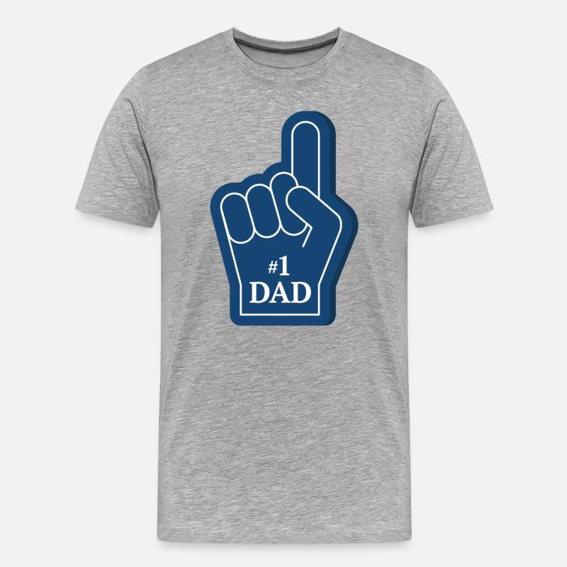 Dad #1 Design - Männer Premium Bio T-Shirt - Grau meliert