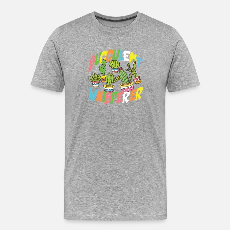 succulent whisperer - Männer Premium Bio T-Shirt - Grau meliert