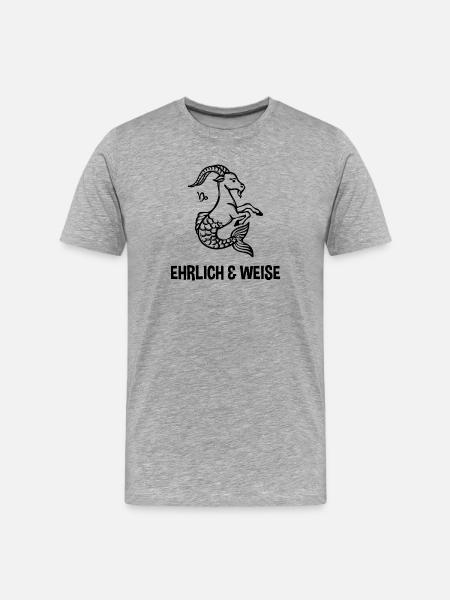 Steinbock Statement Galaxie Astrologie Tierkreis - Männer Premium Bio T-Shirt - Grau meliert