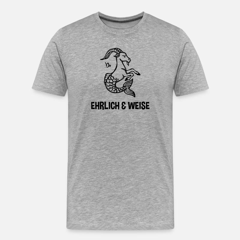 Steinbock Statement Galaxie Astrologie Tierkreis - Männer Premium Bio T-Shirt - Grau meliert