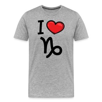 Superstition Horoscope Statement Capricorn Zodiac - Men's Premium Organic T-Shirt - heather grey - Front - Damien (186cm)