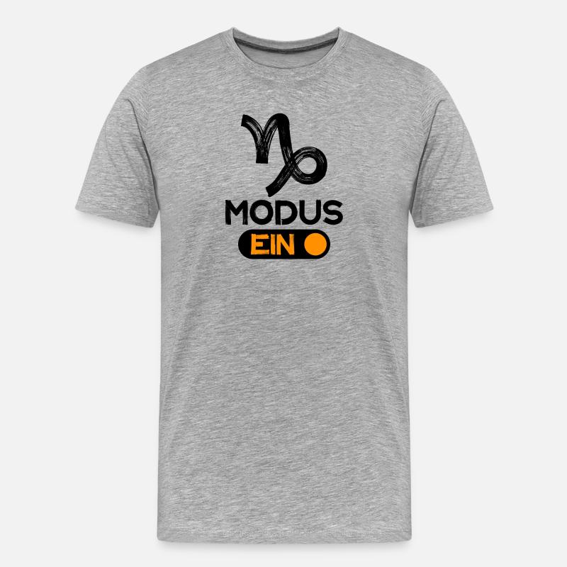 Tierkreis Statement Steinbock Astrologie Horoskop - Männer Premium Bio T-Shirt - Grau meliert