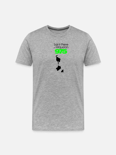 Saint-Pierre & Miquelon - T-shirt bio Premium Homme - gris chiné