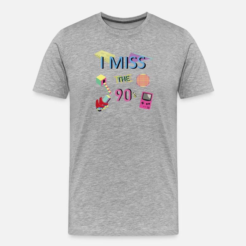 Nostalgic 90s theme - Men's Premium Organic T-Shirt - heather grey