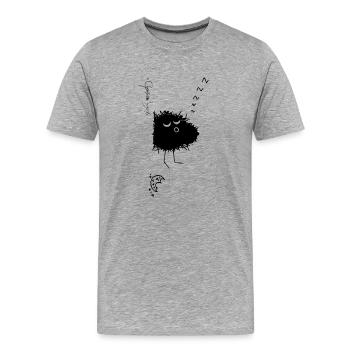 Woolly Beastie fully fed - Bestiolus Lanosus - Men's Premium Organic T-Shirt - heather grey - Front - Damien (186cm)