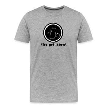 Konstellation Steinbock Gestirne Himmel Galaxie - Männer Premium Bio T-Shirt - Grau meliert - Vorne - Damien (186cm)