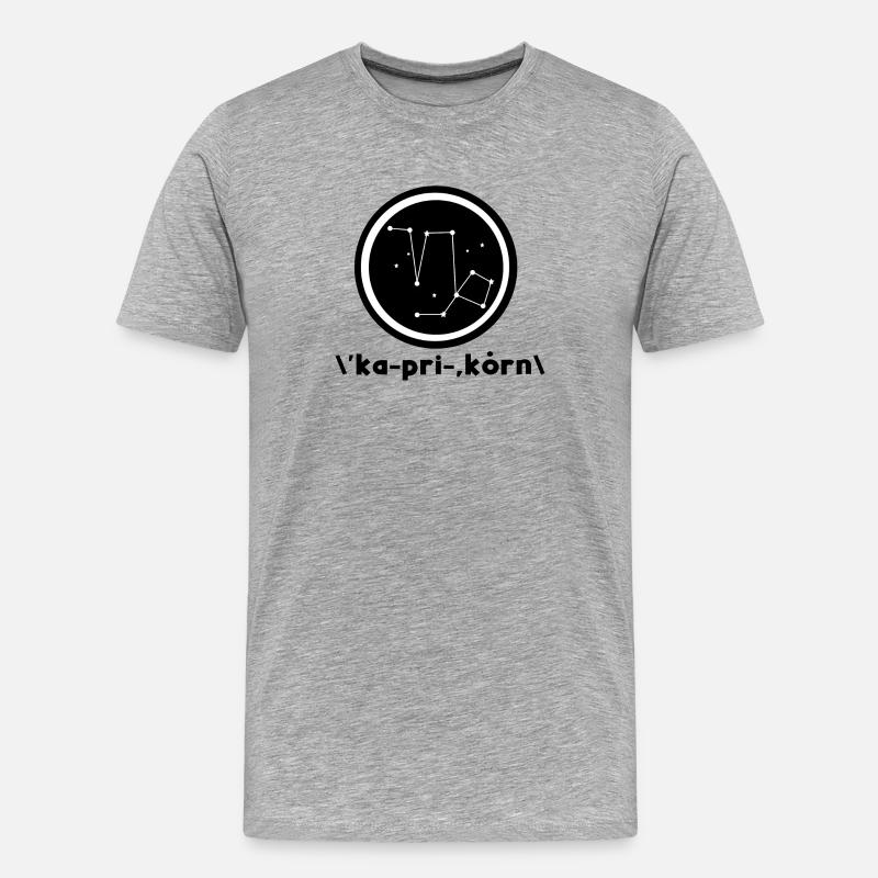Konstellation Steinbock Gestirne Himmel Galaxie - Männer Premium Bio T-Shirt - Grau meliert