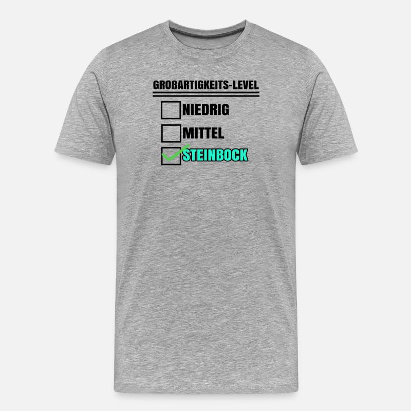 Astrologie Steinbock Statement Tierkreiszeichen - Männer Premium Bio T-Shirt - Grau meliert