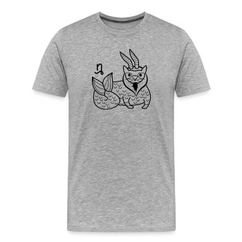 Astronomie Horoscope Superstition Signe du zodiaque - T-shirt bio Premium Homme - gris chiné - Devant - Damien (186cm)
