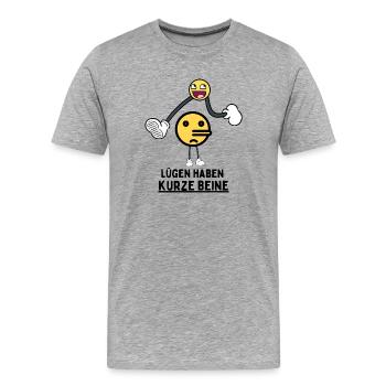Lies have short legs - funny saying - Men's Premium Organic T-Shirt - heather grey - Front - Damien (186cm)