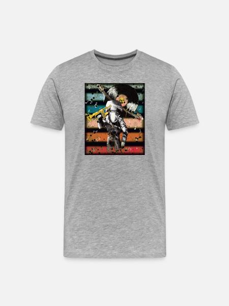 Astronaut Music Vinyl Art - Men's Premium Organic T-Shirt - heather grey