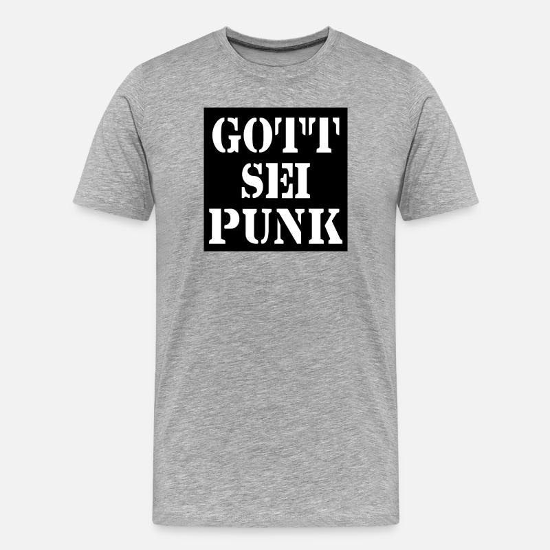 Gott sei Punk - Männer Premium Bio T-Shirt - Grau meliert