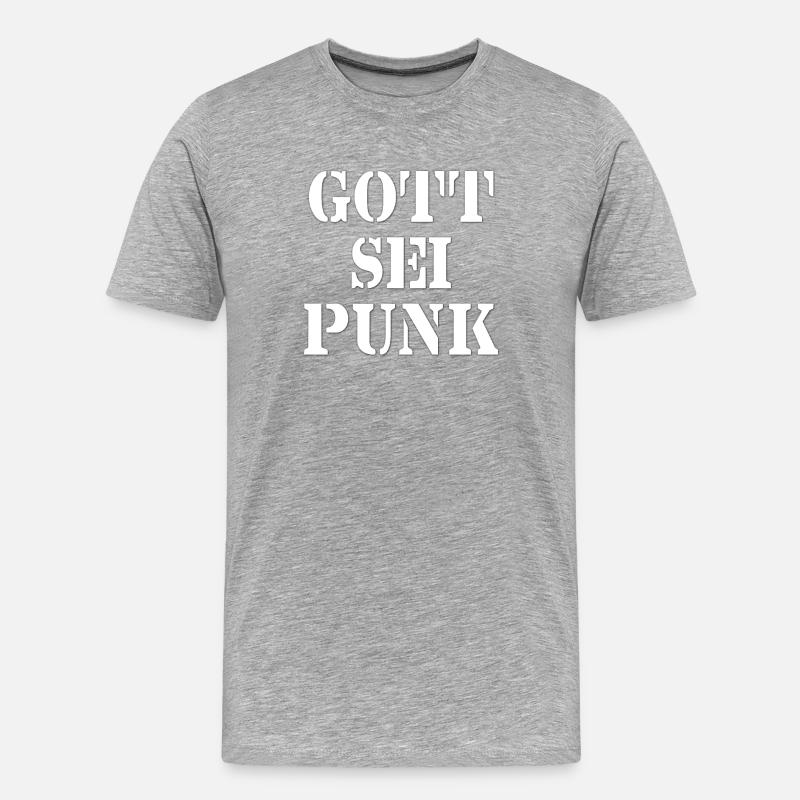 GOTT SEI PUNK! - Männer Premium Bio T-Shirt - Grau meliert